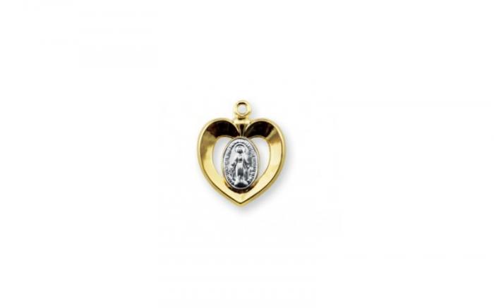Two-toned Sterling Silver Miraculous Medal. Two-toned Sterling Silver Miraculous Medal.
