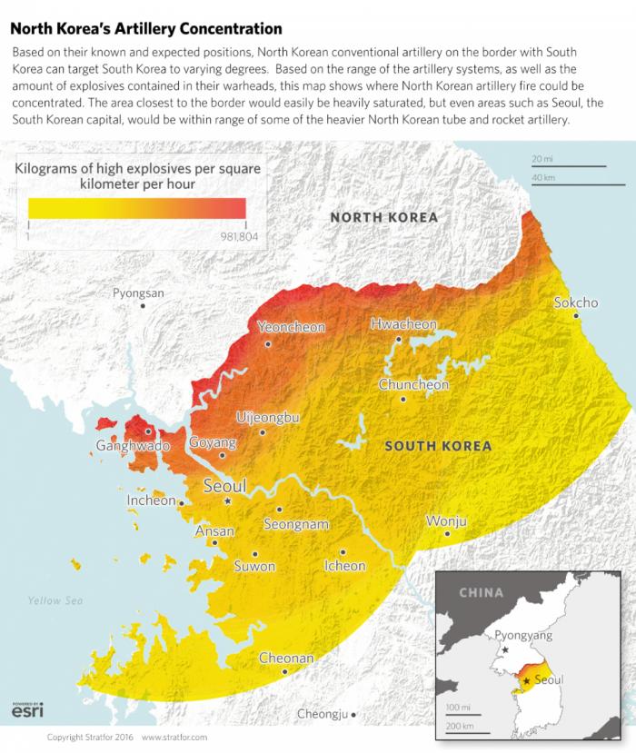 North Korea may have up to 15,000 guns and rocket batteries in its arsenal, capable of delivering destruction on an epic scale. North Korea may have up to 15,000 guns and rocket batteries in its arsenal, capable of delivering destruction on an epic scale.