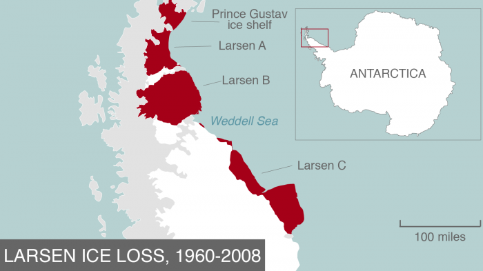 Ice loss on the Antarctic Peninsula since 1960. 