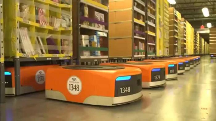 Amazon warehouses are now staffed with armies of robots, not people. 