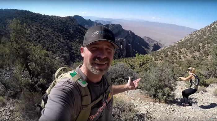 Tim and Tracey Doyle climbed Tikaboo Peak from whence they were able to glimpse and photograph Area 51. 