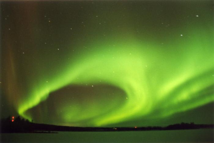 The northern lights danced over the U.S. last night as far south as Arkansas. The display was the result of a powerful geomagnetic storm. Traditionally, auroras seen in southerly latitudes have been interpreted as a bad omen. 