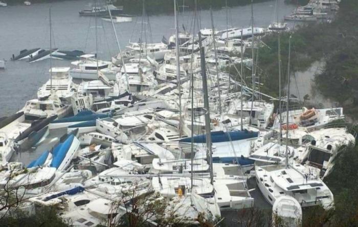 Hurricane Irma has scattered anchored and tethered boats like toys, capsizing some and sinking others. 