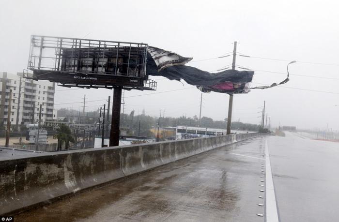 Billboards torn apart during Hurricane Irma