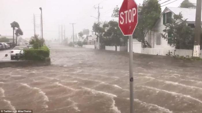 Urban streets flooded in Irma's storm surge. The flooding was expected, but still surprising to many, a testament to the storm's power. 