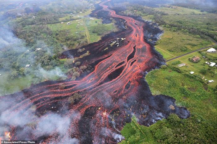 Rivers of lava are flowing faster as fresh lava erupts. 