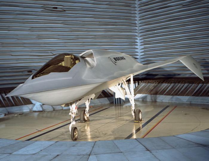 The Boeing Bird of Prey, a technology demonstrator used to test minimization of shadows and active c The Boeing Bird of Prey, a technology demonstrator used to test minimization of shadows and active c