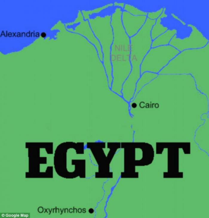 The location of Oxyrhynchus in Egypt. The location of Oxyrhynchus in Egypt.