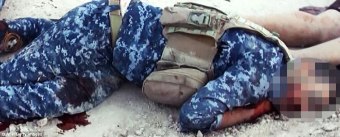 An Iraqi policeman who has been executed by ISIS. An Iraqi policeman who has been executed by ISIS.