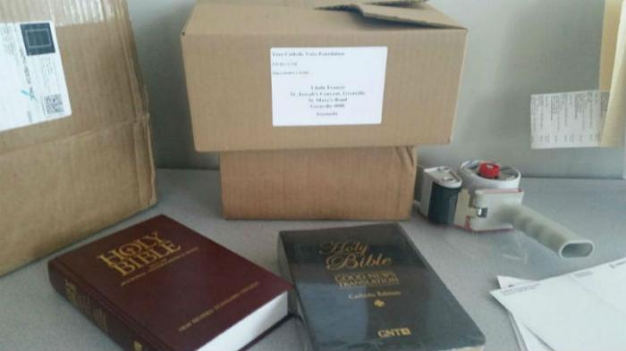 Your Catholic Voice Foundation shipped 350 Bibles to a Catholic school in Grenada last week with int Your Catholic Voice Foundation shipped 350 Bibles to a Catholic school in Grenada last week with int