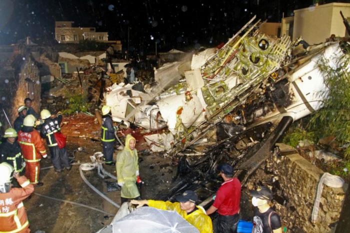 A typhoon in Taiwan caused a plane to crash, killing 47 and injuring 11. A typhoon in Taiwan caused a plane to crash, killing 47 and injuring 11.