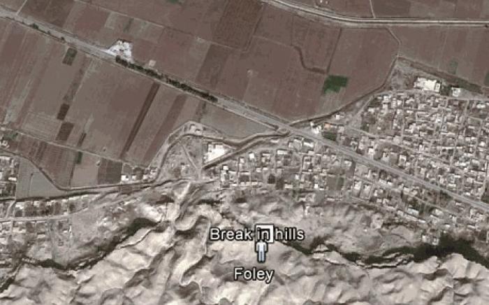 Images used by a British analyst to discover the spot of the murder of American James Foley. Images used by a British analyst to discover the spot of the murder of American James Foley.