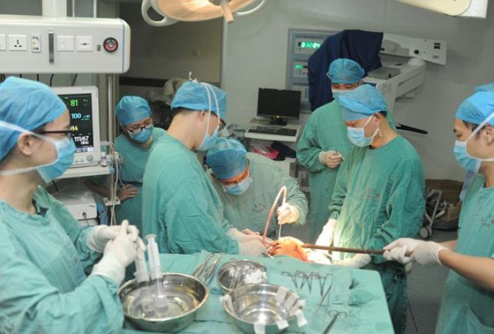 Mr Ho, 50, survived his dramatic injury. Following successful emergency surgery at nearby Leigh Coun Mr Ho, 50, survived his dramatic injury. Following successful emergency surgery at nearby Leigh Coun