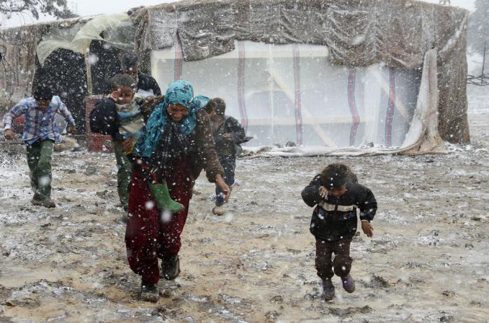 Snows have fallen across camps at high elevations, the cold adding to the misery many feel from hung Snows have fallen across camps at high elevations, the cold adding to the misery many feel from hung