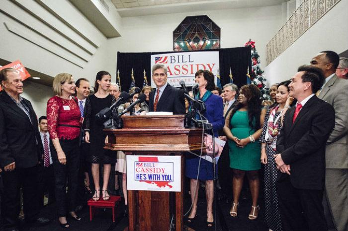 Republican representative Bill Cassidy defeated the incumbent Democrat, Senator Mary Landrieu, durin Republican representative Bill Cassidy defeated the incumbent Democrat, Senator Mary Landrieu, durin