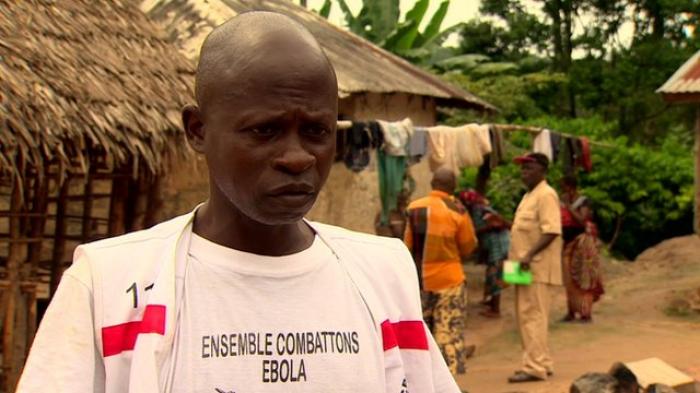 Forty-one-year-old Saa Sabas of Southeast Guinea caught Ebola from a relative but recovered. He now Forty-one-year-old Saa Sabas of Southeast Guinea caught Ebola from a relative but recovered. He now