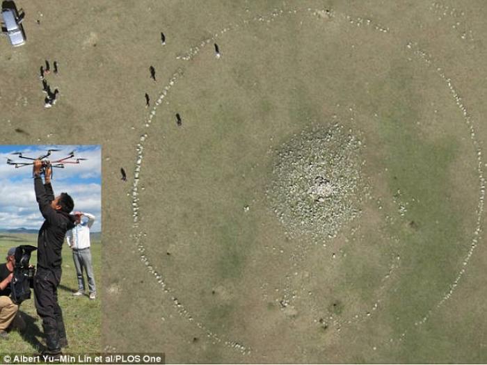 Using drone aircraft, the researchers photographed some of the tagged sites. (Albert Yu-Min Lin et a Using drone aircraft, the researchers photographed some of the tagged sites. (Albert Yu-Min Lin et a