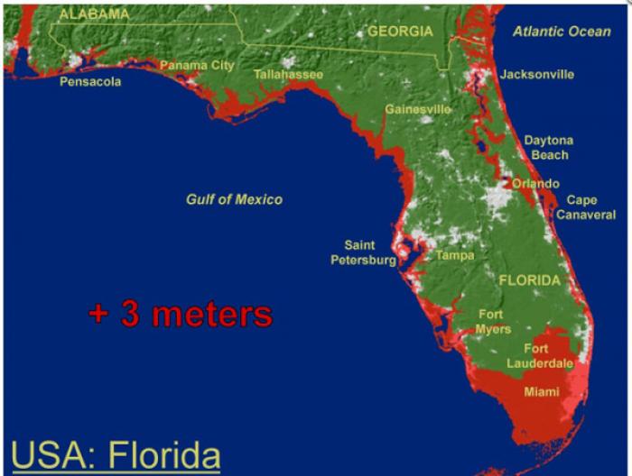 Image result for Florida flooding map for sea level rise