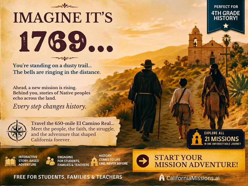 Discover ALL California Missions & Talk with Father Junipero Serra 'Live'